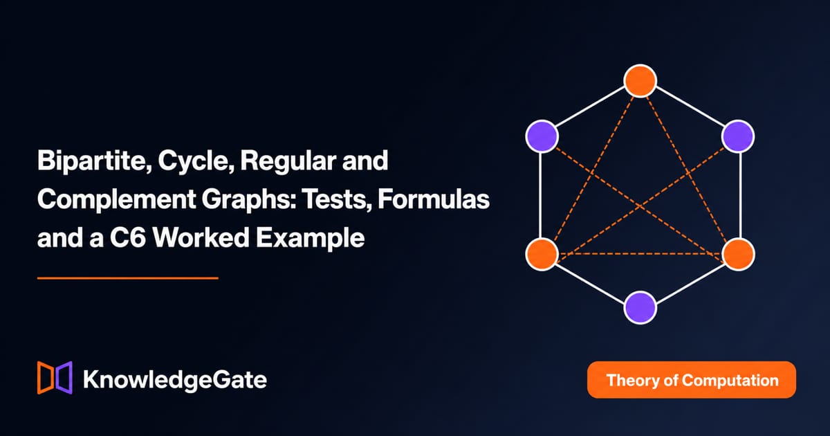 Bipartite, Cycle, Regular, Complement: Tests and C6 Example - Knowledge ...