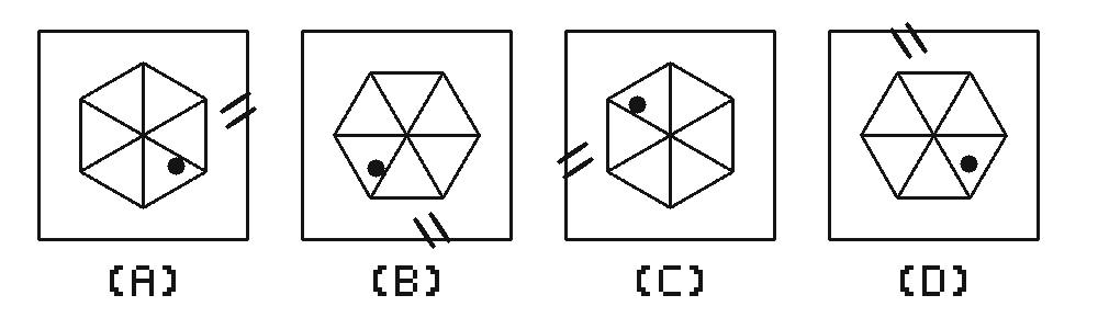 Clean diagram for odd-one-out figures A, B, C and D