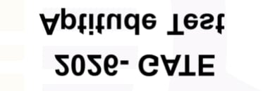 Q candidate showing the reflected two-line GATE - 2026 Aptitude Test text.