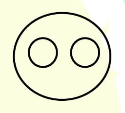 Two disjoint small circles inside a larger circle.