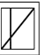 White square with an ascending diagonal and a vertical line on the right